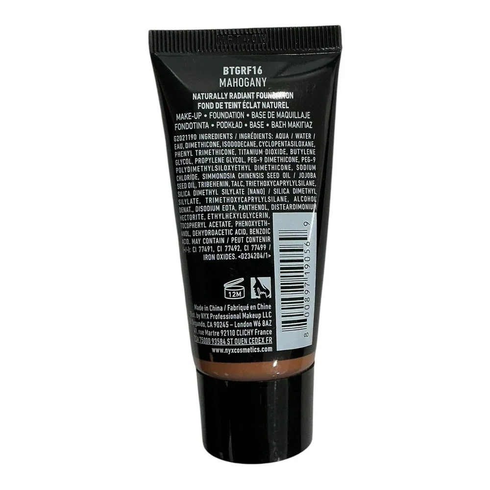 NYX Born To Glow Foundation Mahogany BTGRF16 Radiant Liquid 30ml